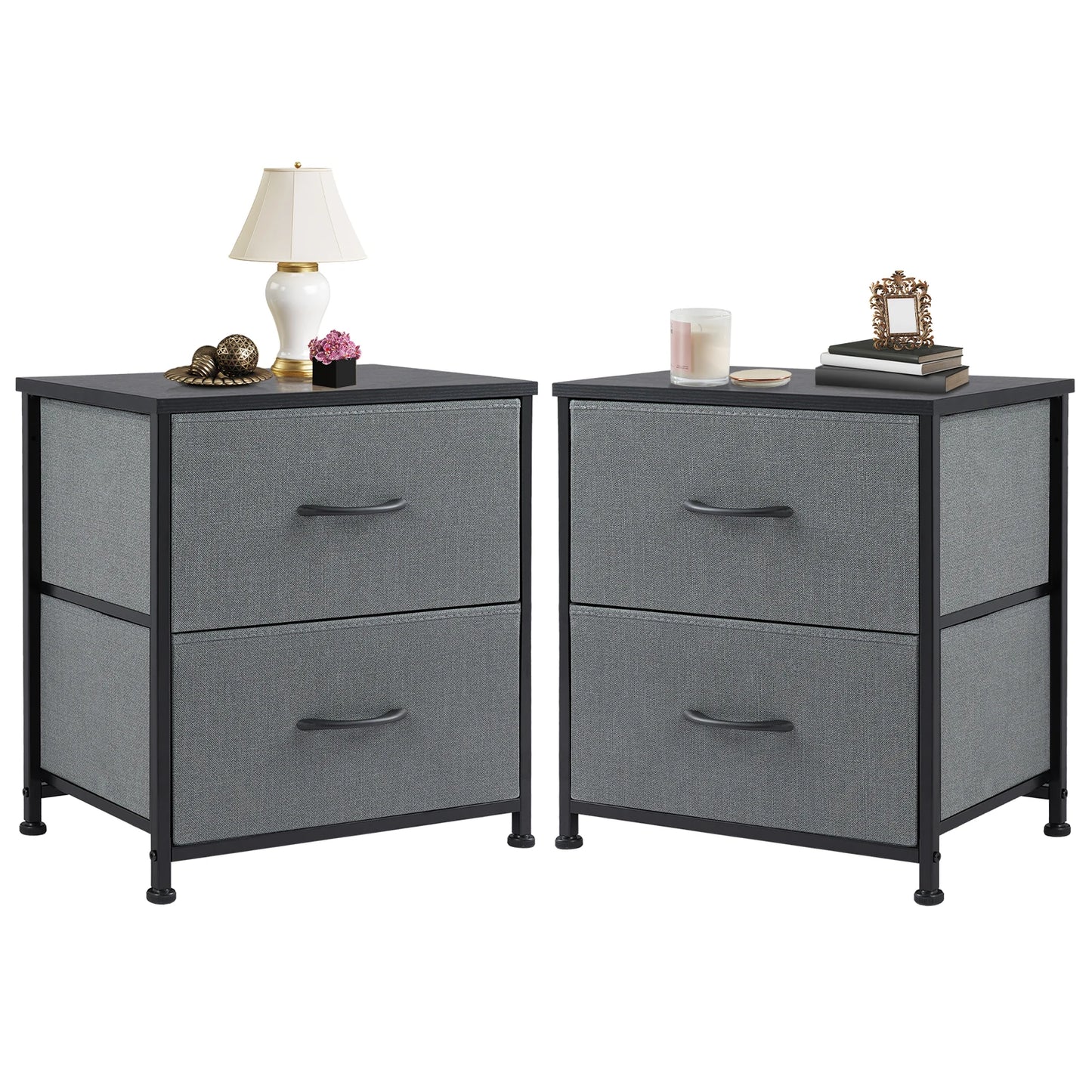 JHK Nightstand Bedside Storage Cabinet With 2 Drawers