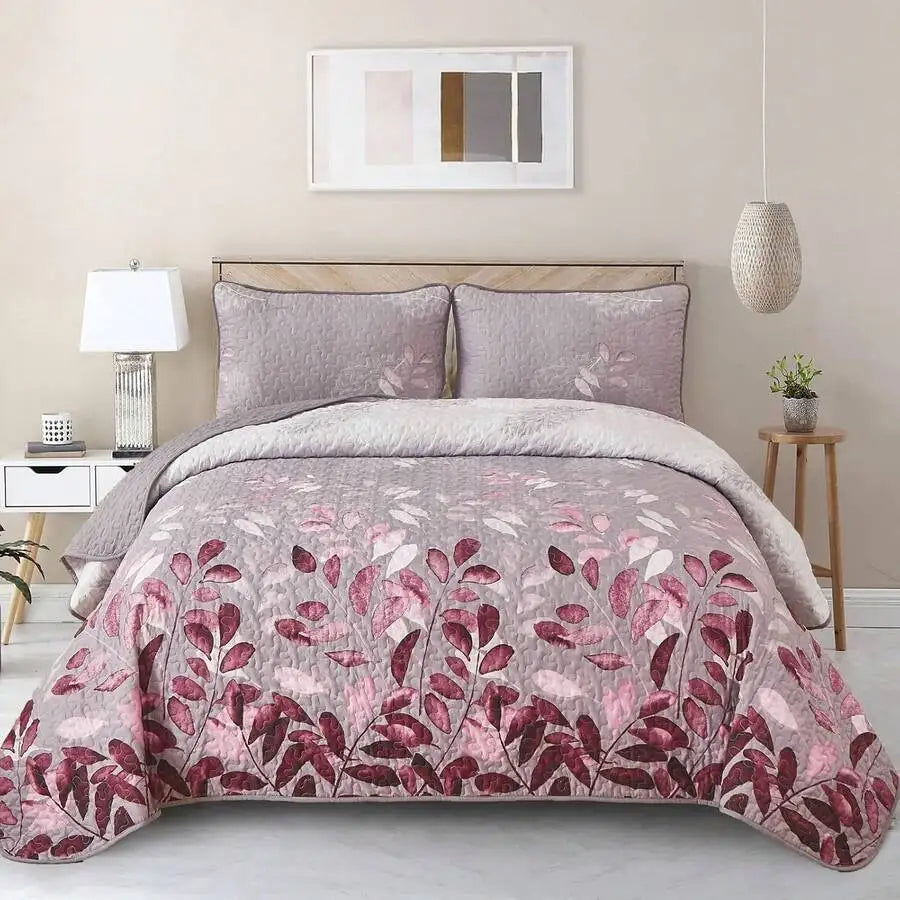 Yellow Paisley Quilt Set 3 Pieces Coverlet Bedding
