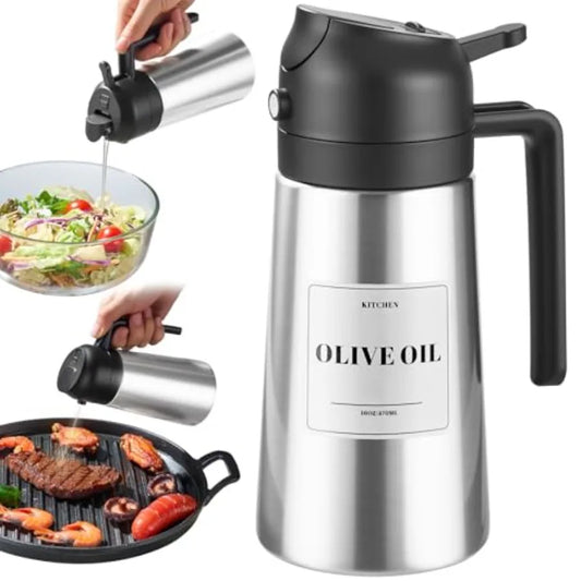 Olive Oil Dispenser And Sprayer Bottle With Ceramic Sprayed Interior