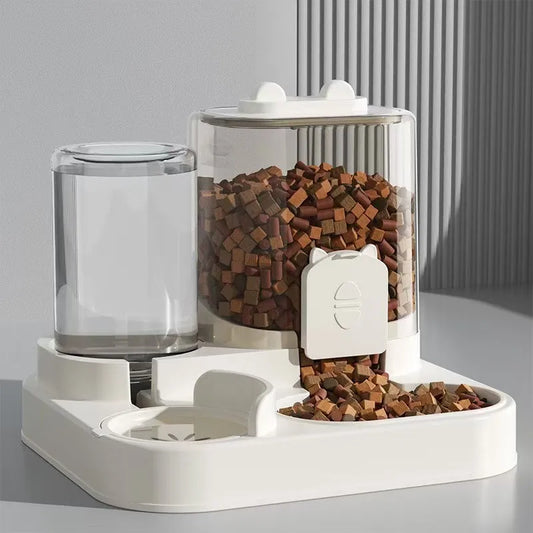 Automatic Pet Feeder With Water Fountain Large Capacity Storage
