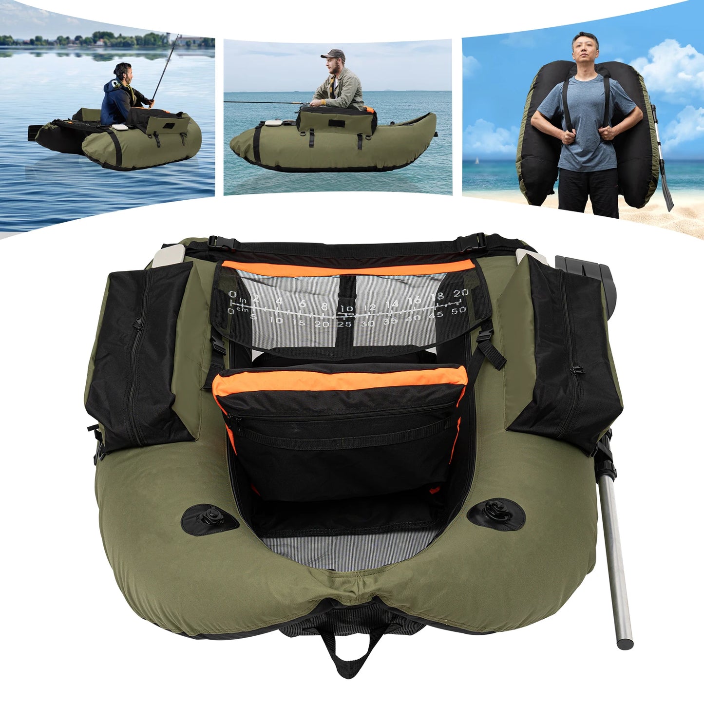 One Person Portable Inflatable Fishing Boat With Pump And Oars