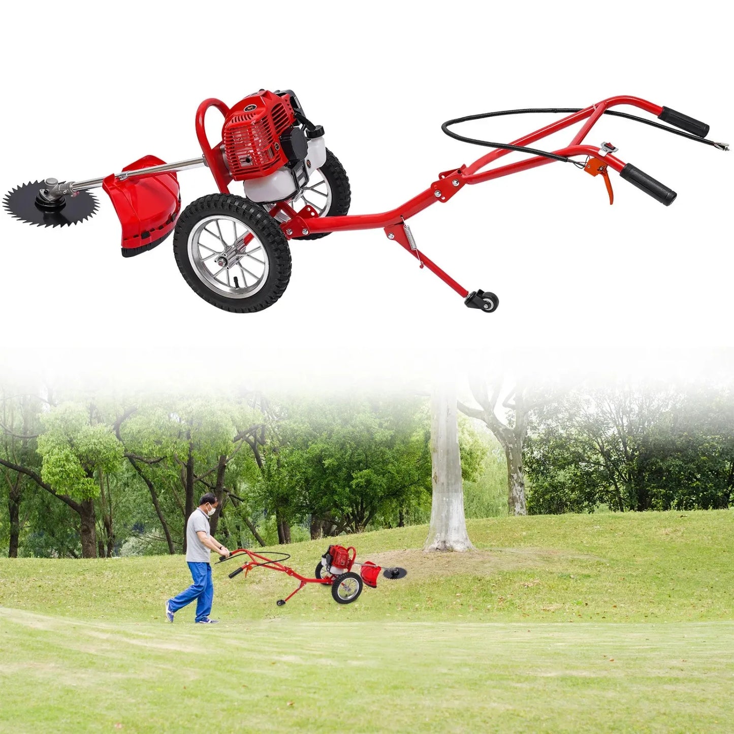 49cc 2 Stroke Gas Weed Eater Walk Behind Trimmer For Gardens