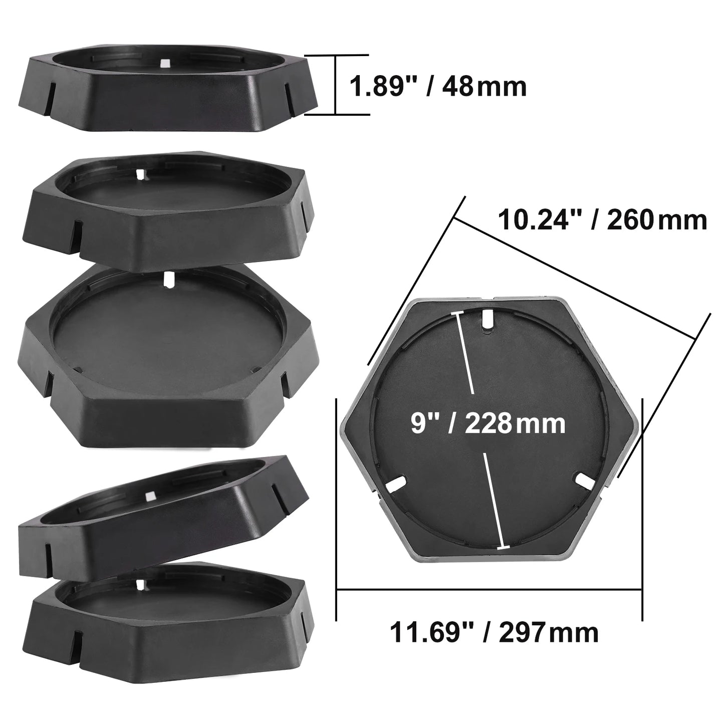 SucceBuy RV Leveling Pads Round Landing Feet Rubber Jack Stabilizers
