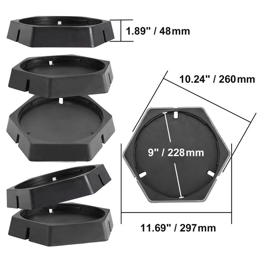 SucceBuy RV Leveling Pads Round Landing Feet Rubber Jack Stabilizers