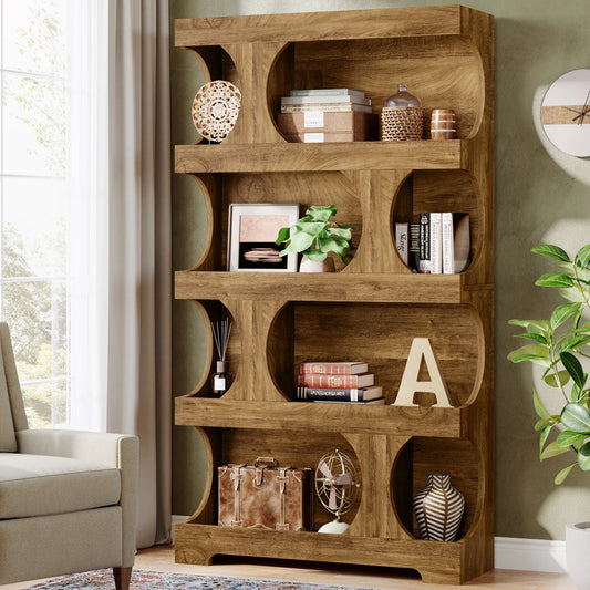 Tribesigns S Shaped 4-Tier Bookcase For Home Office Display