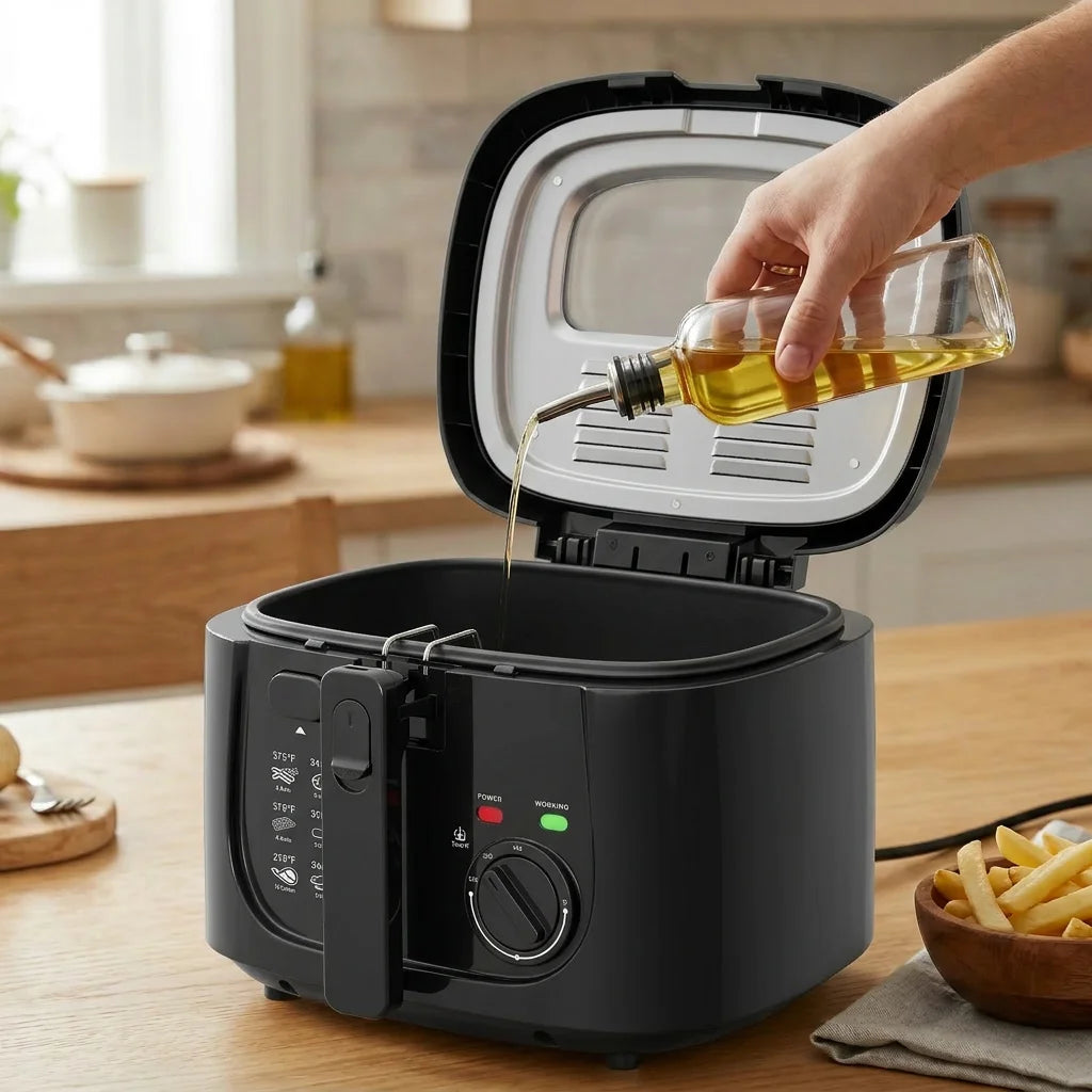 Cachoo 1600W Electric Deep Fryer With Adjustable Thermostat