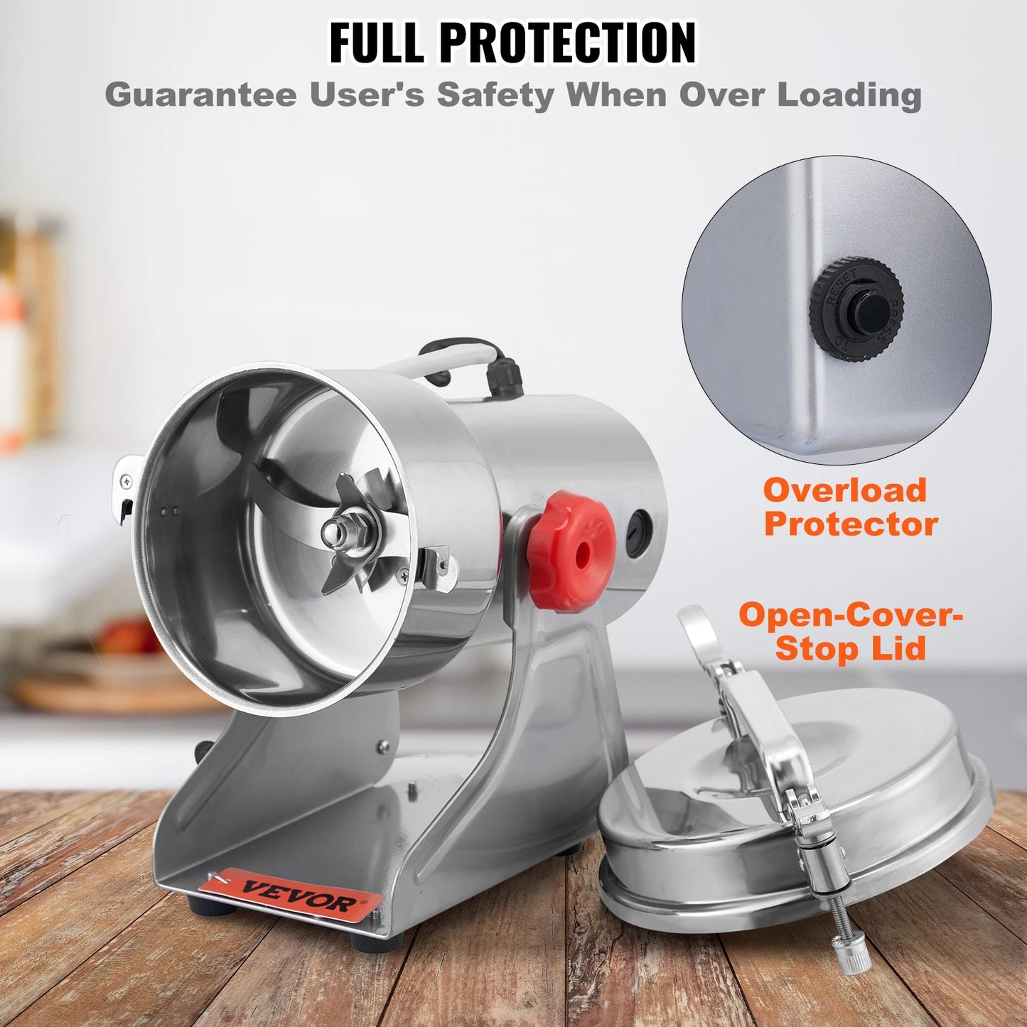 SucceBuy Electric Grain Mill Grinder 150-2500g For Dry Herbs