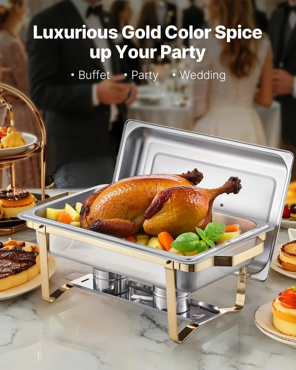 SucceBuy Chafing Dish Buffet Set Stainless Steel Warmer Server
