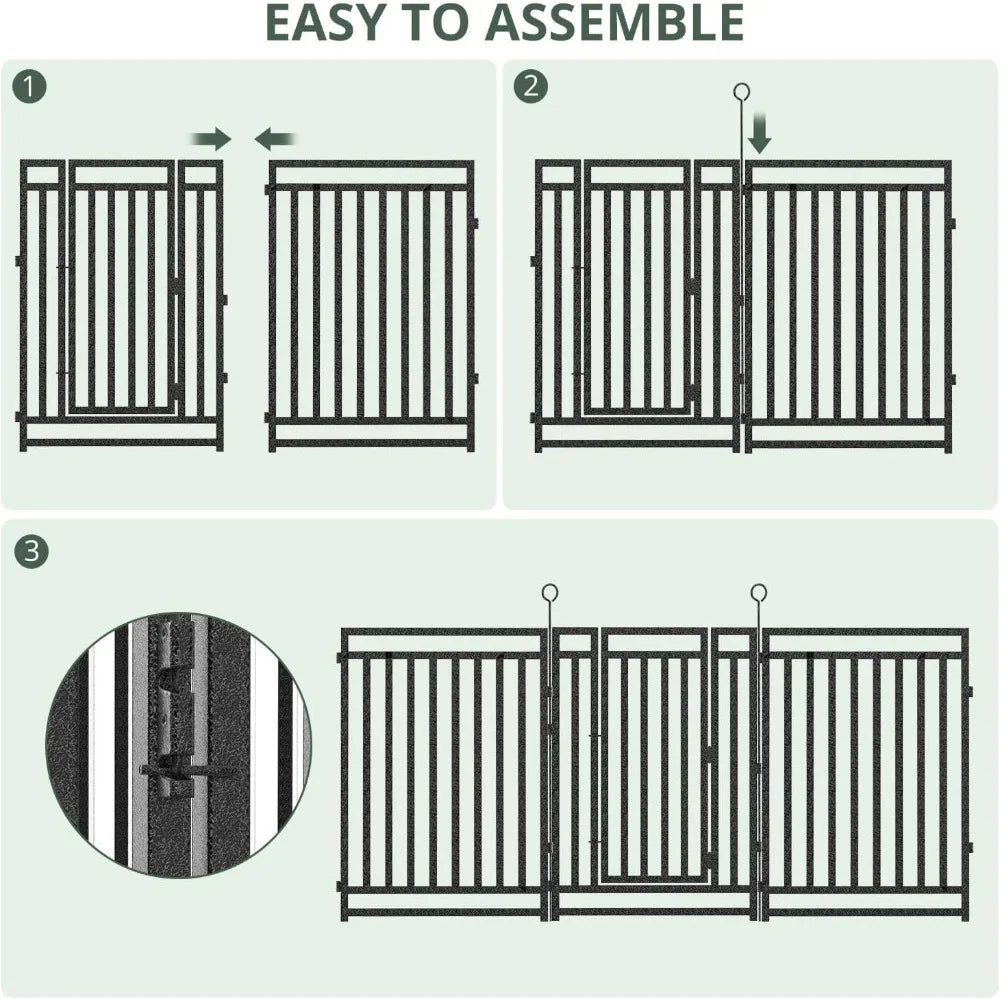 Rustproof Metal Garden Fence No Dig 14 Panels And 2 Gates For Yard
