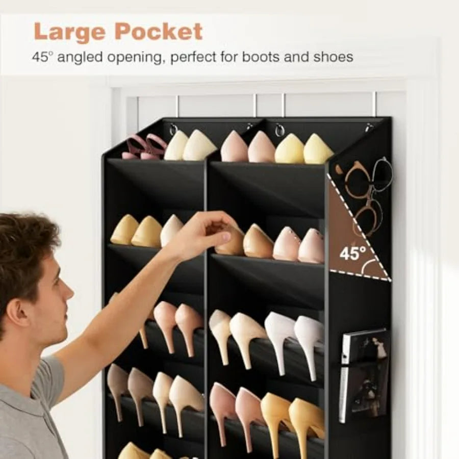 Over The Door Hanging Shoe Organizer For Closet Doors