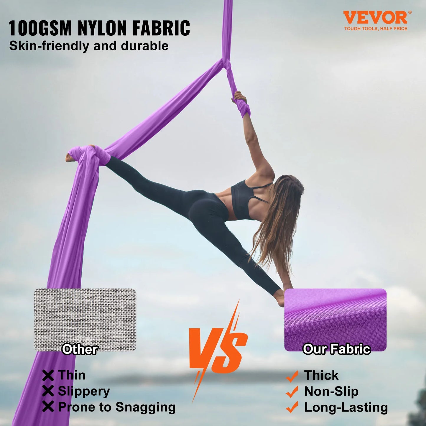 VEVOR Aerial Yoga Hammock Starter Kit With Silk Straps