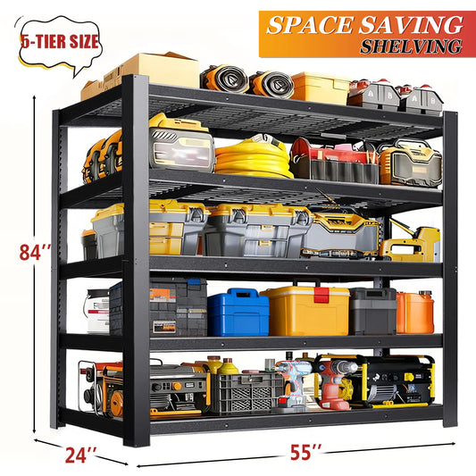 Heavy Duty Metal Storage Rack 2000 Lb Capacity Freestanding Shelf