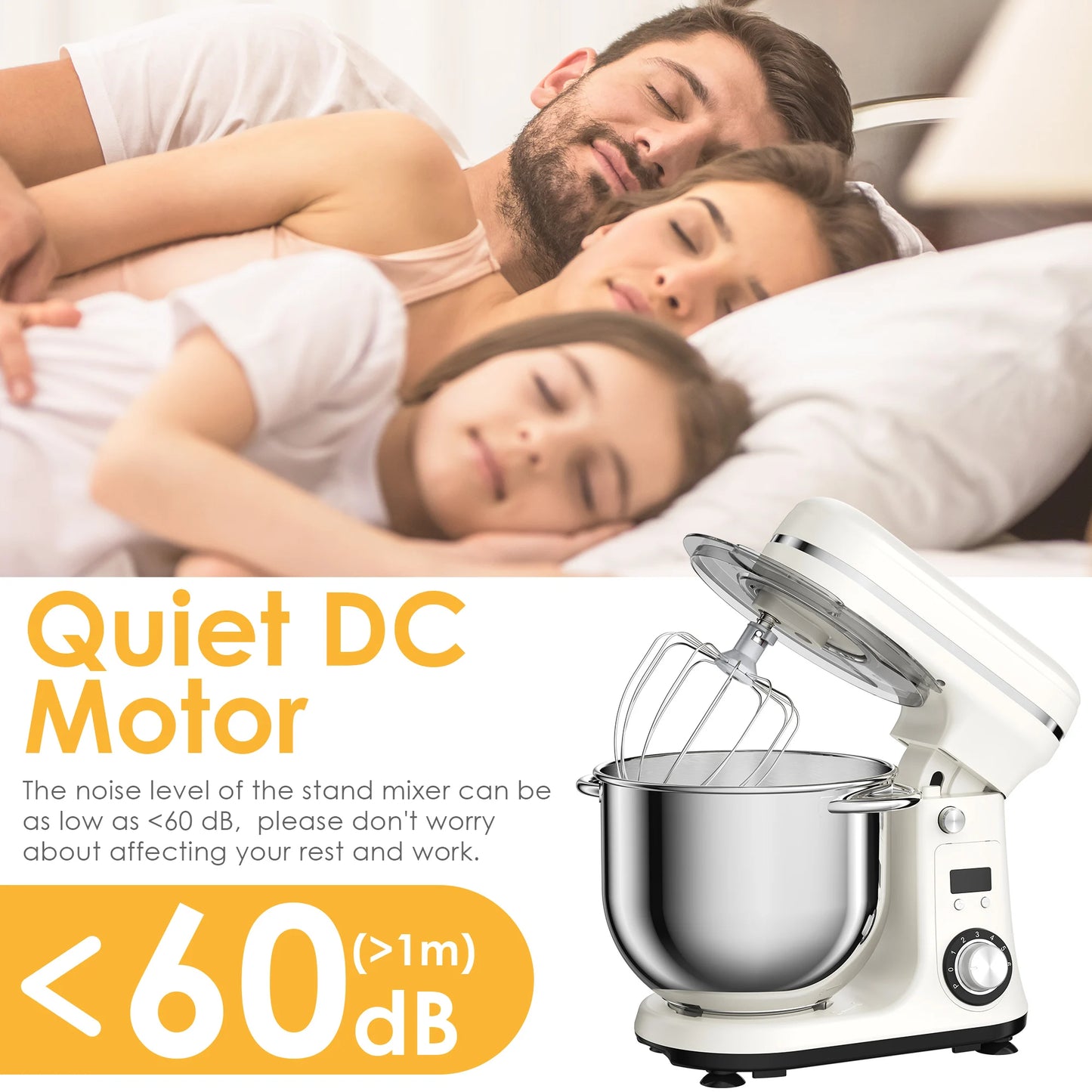 Biolomix 1200W Stand Mixer With Quiet Motor And Attachments