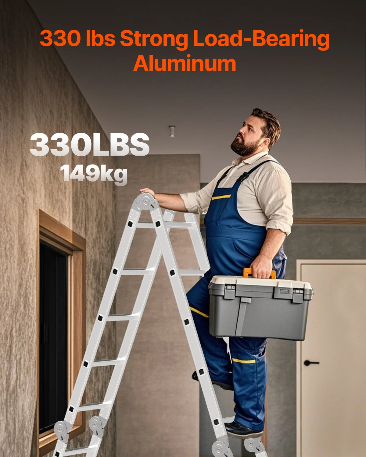 Multi Purpose Folding Ladder 7 In 1 A Frame Telescoping