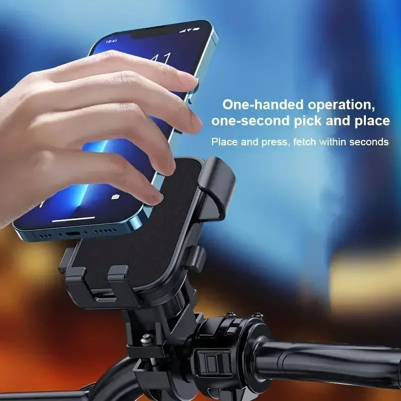 Anti-slip Bike Phone Holder 360° Rotatable Adjustable Phone Mount Bracket for Outdoor Bicycles and Mountain Bikes