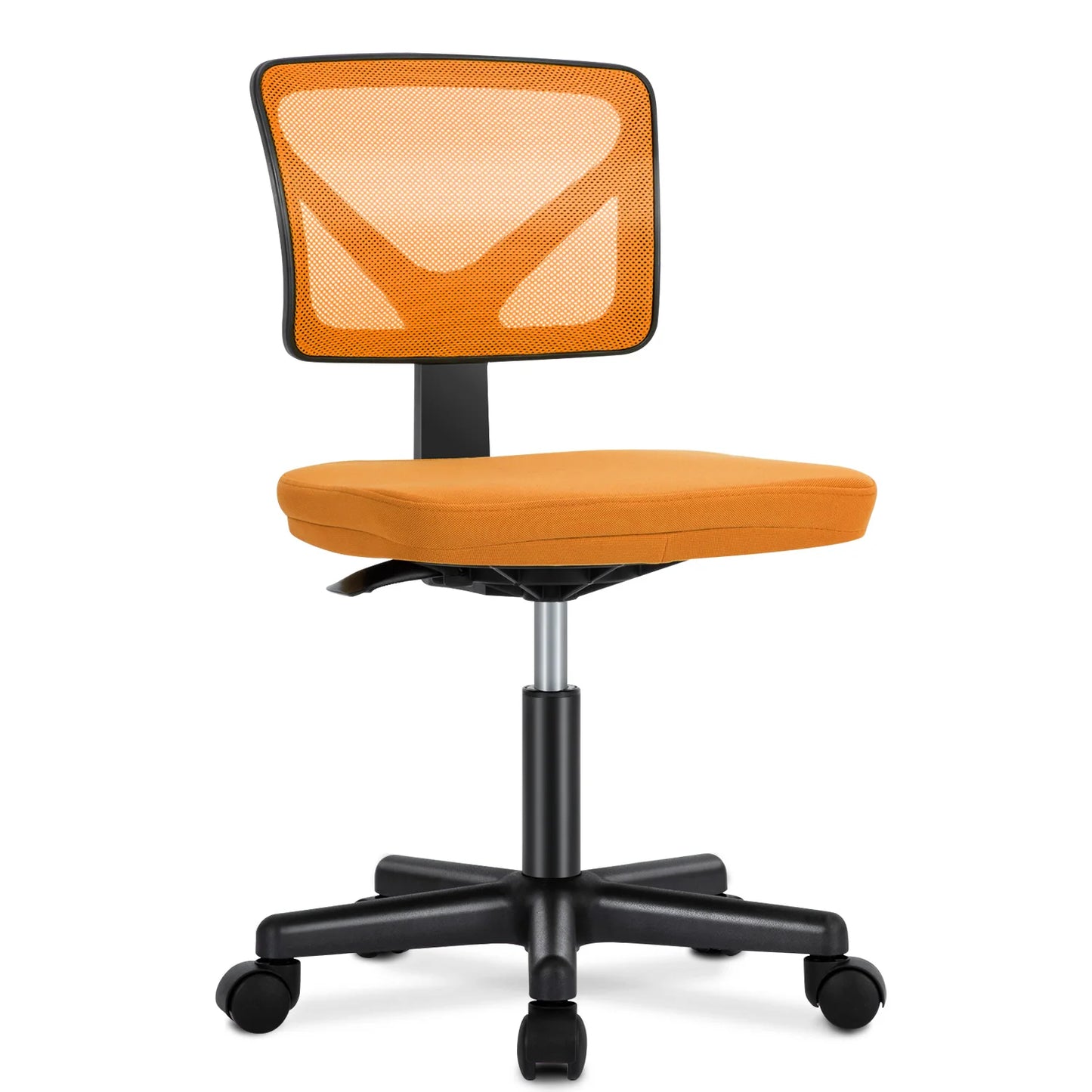 JHK Mesh Lumbar Armless Office Chair With Adjustable Height Wheels