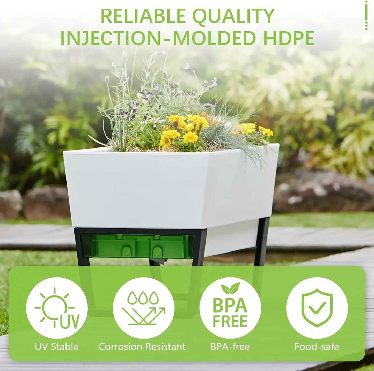 Self Watering Planter Box Urban Garden Bed With Water Gauge