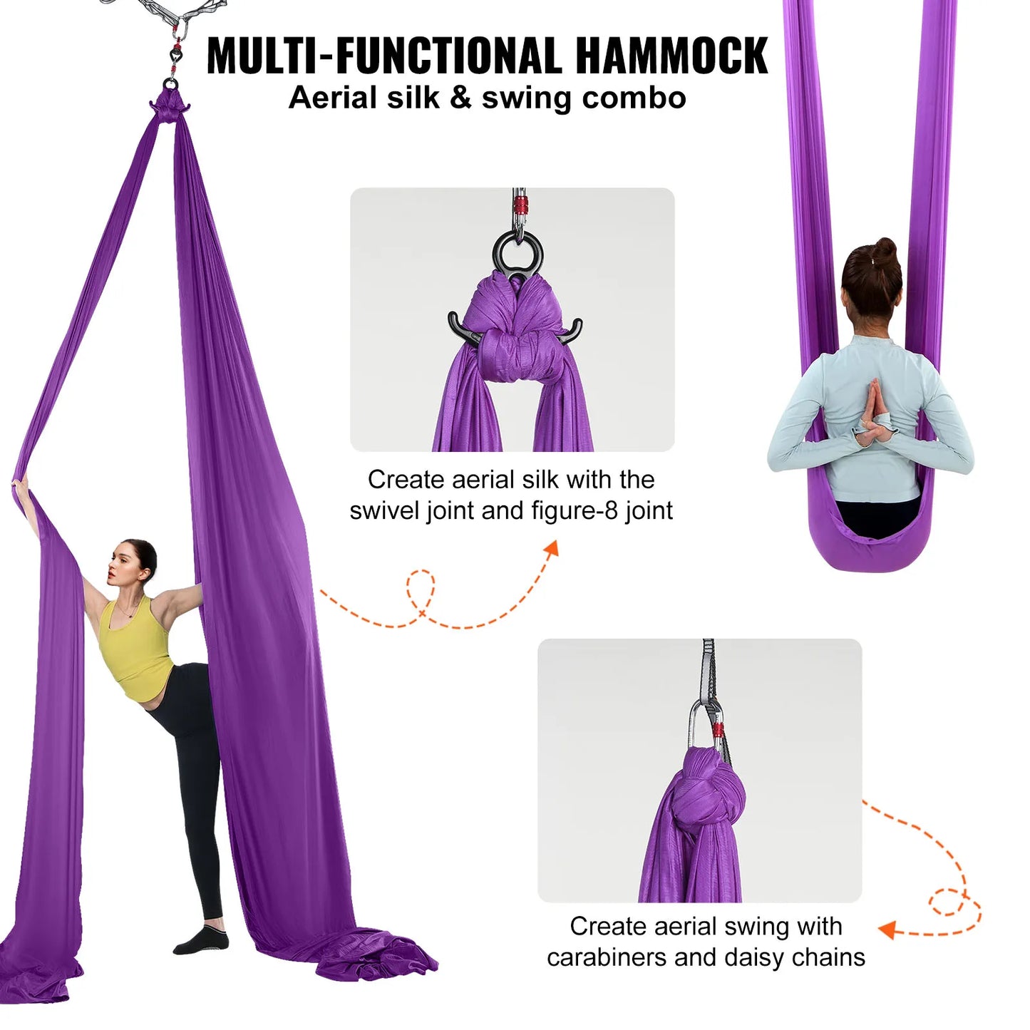 VEVOR Aerial Yoga Hammock Starter Kit With Silk Straps
