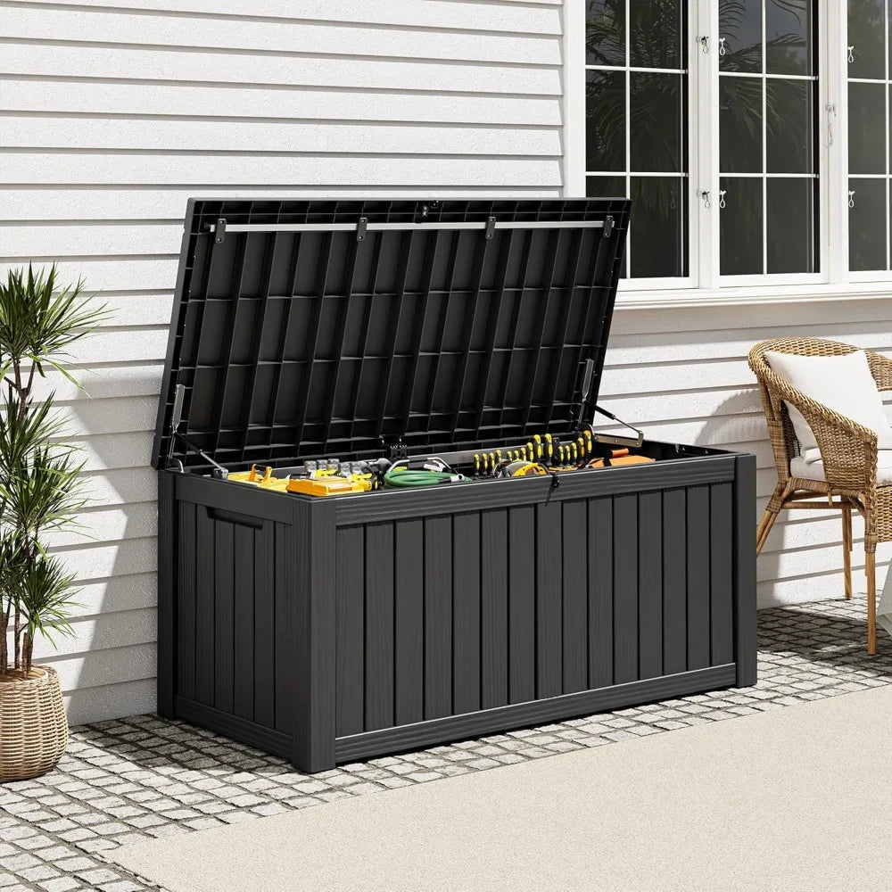 Outdoor Resin Storage Box With Waterproof Lockable Lid
