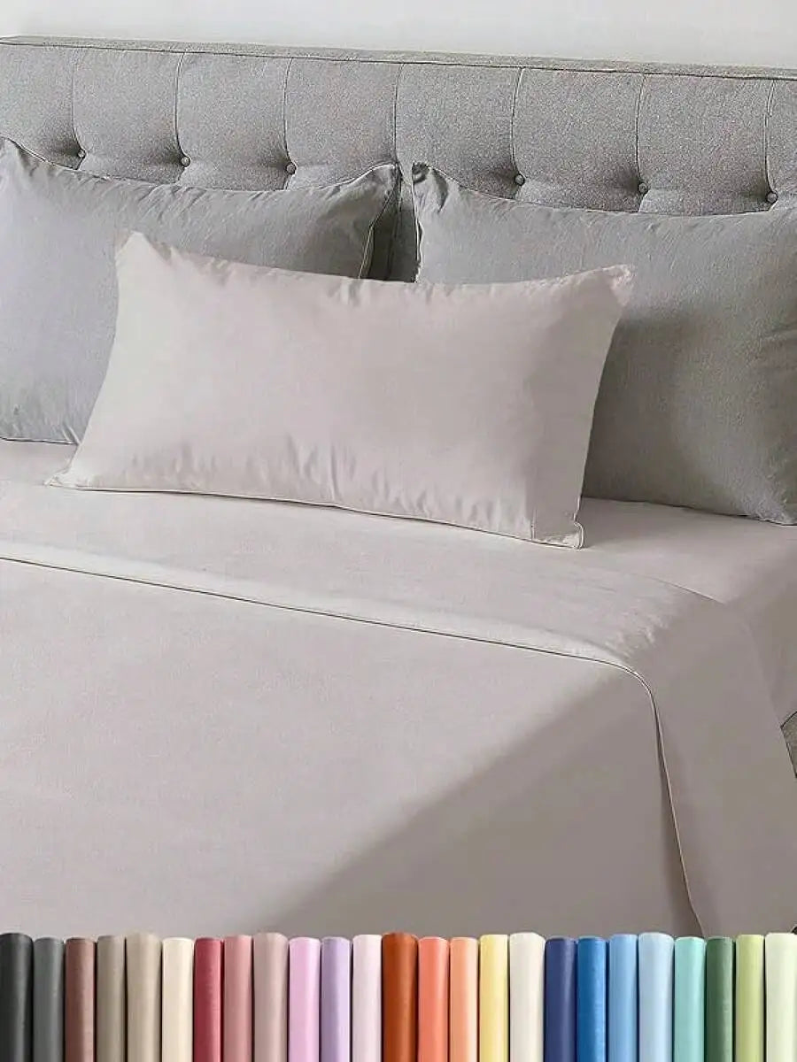 Lightweight 4 Piece Cooling Cotton Sheet Set With Deep Pockets