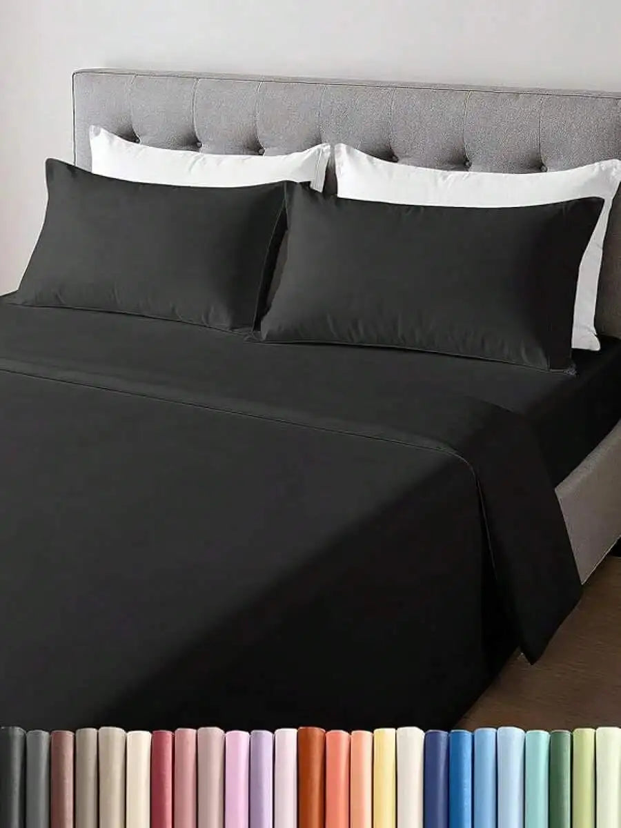 Lightweight 4 Piece Cooling Cotton Sheet Set With Deep Pockets