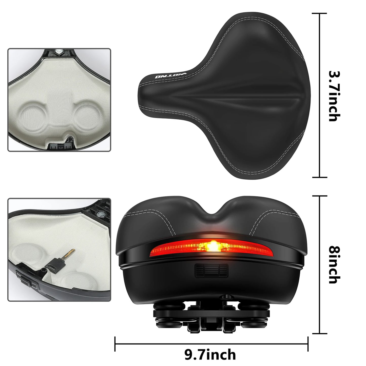 Road Bike Seat Unisex Memory Foam Saddle With Shock Absorbing