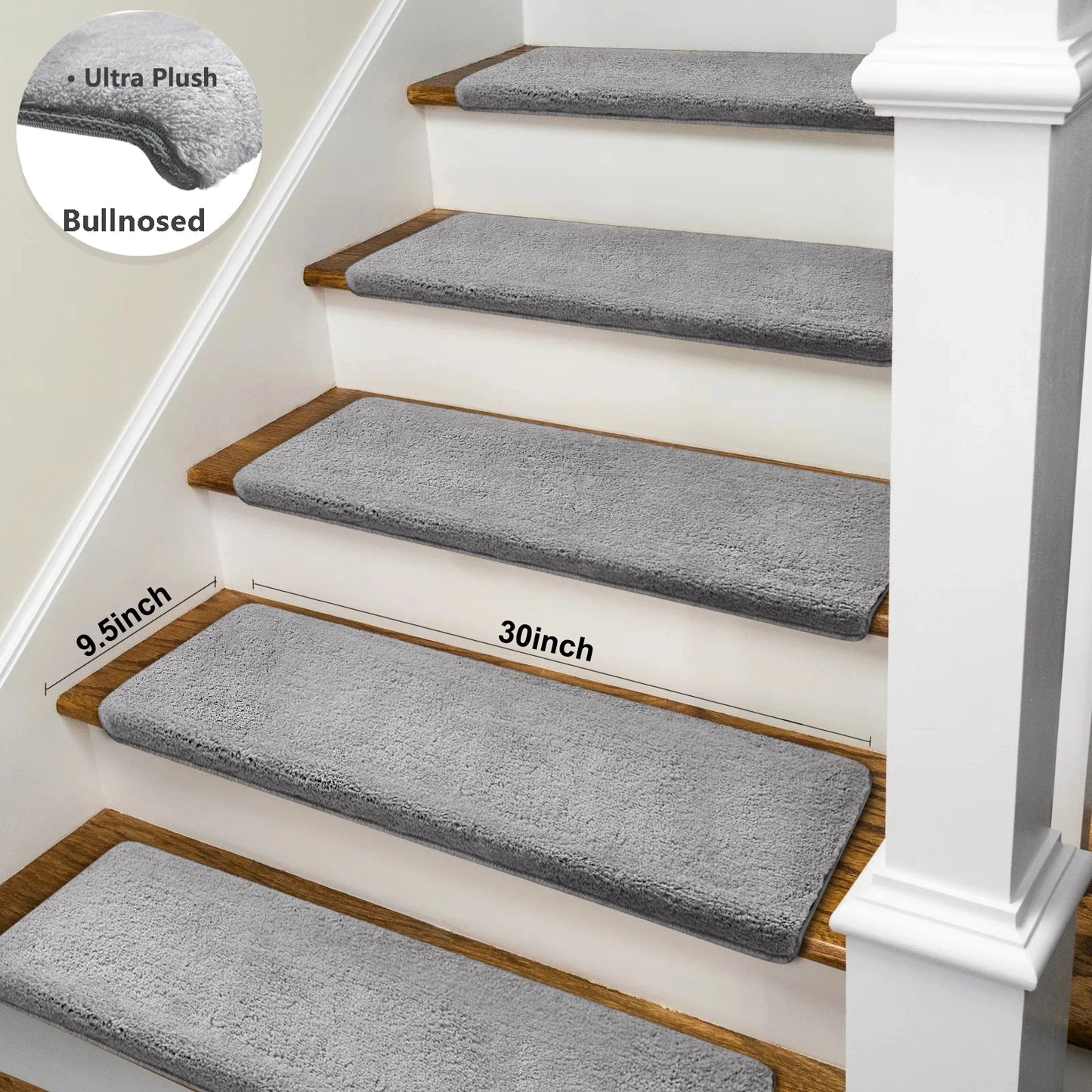 Non Slip Self Adhesive Stair Treads With Ultra Plush Carpet