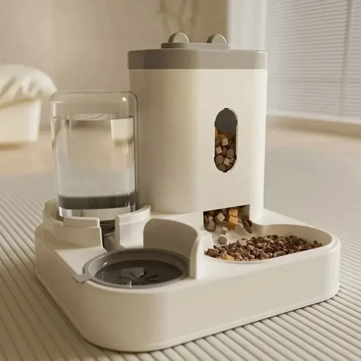 Automatic Pet Feeder With Water Fountain Large Capacity Storage