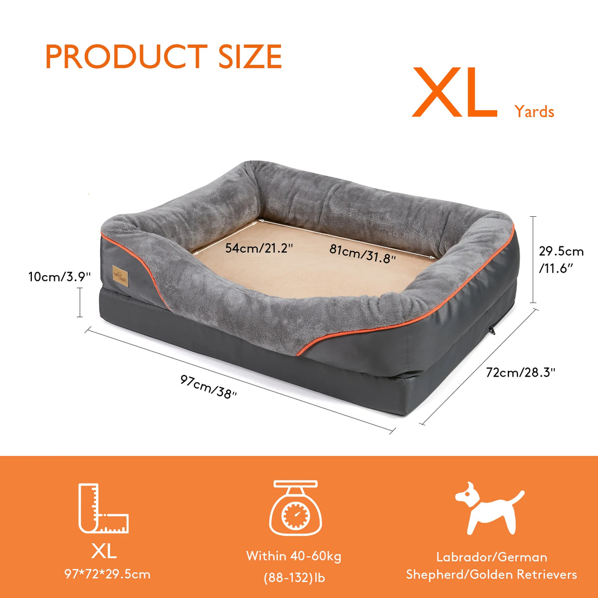 Bingopaw Removable Cover Large Dog Bed Warm Fleece