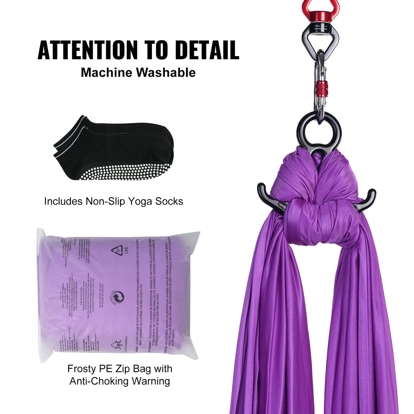 VEVOR Aerial Yoga Hammock Starter Kit With Silk Straps