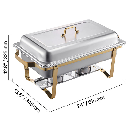 SucceBuy Chafing Dish Buffet Set Stainless Steel Chafer With Pans