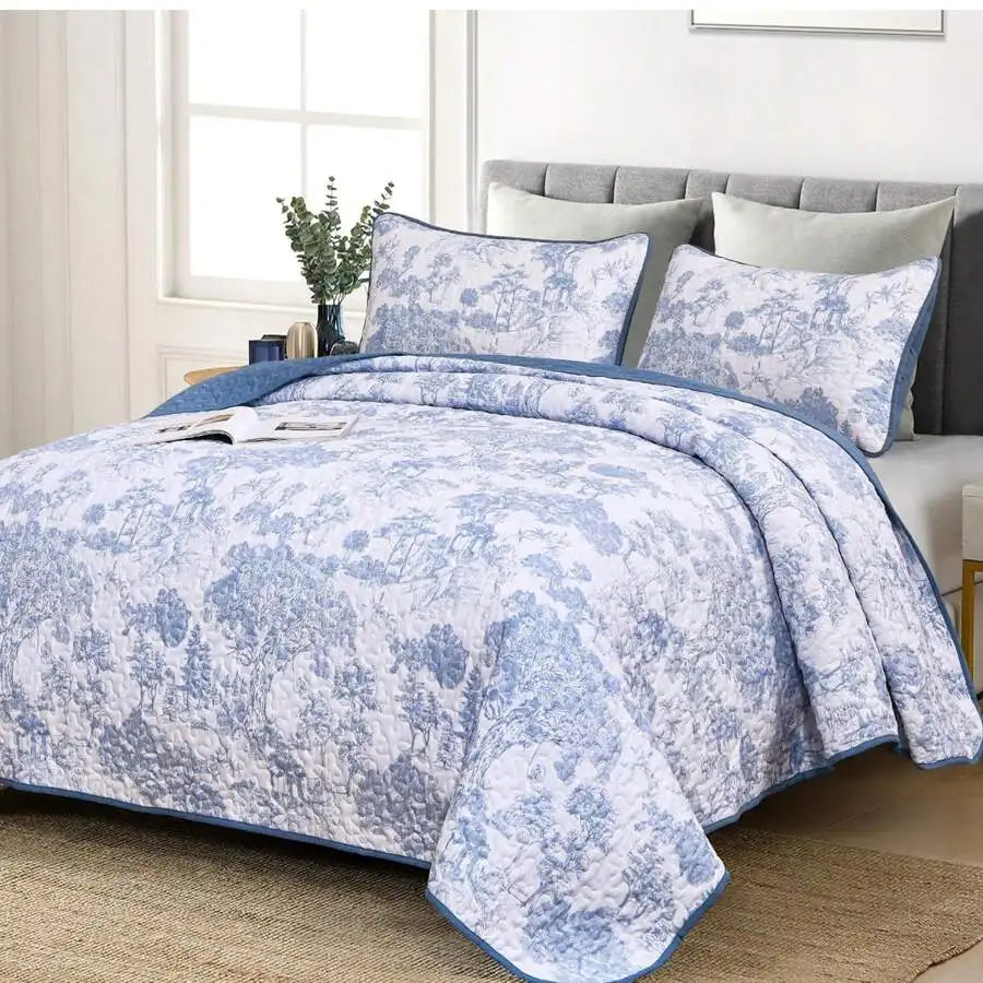 Yellow Paisley Quilt Set 3 Pieces Coverlet Bedding