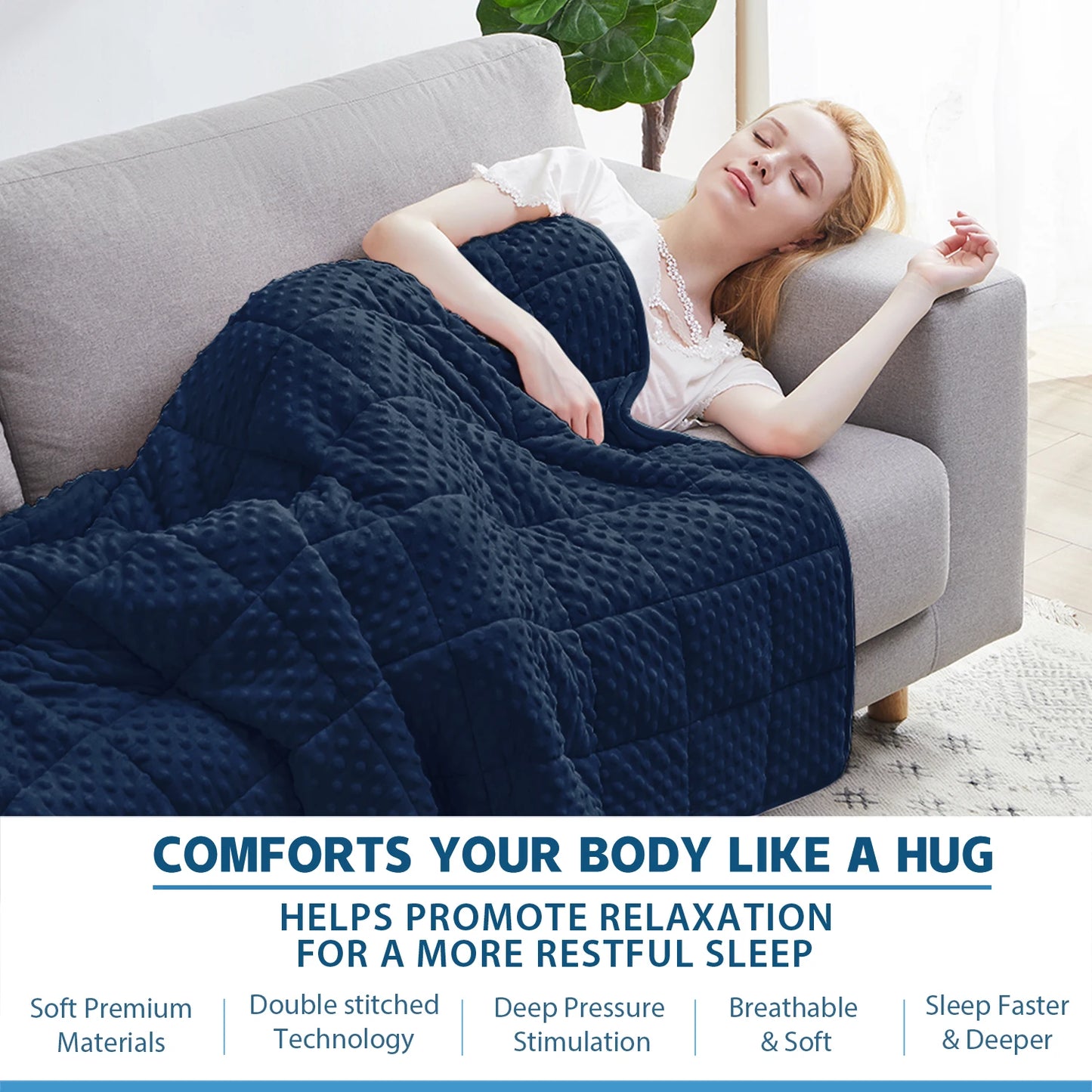 Huloo Sleep All Season Weighted Minky Throw Blanket