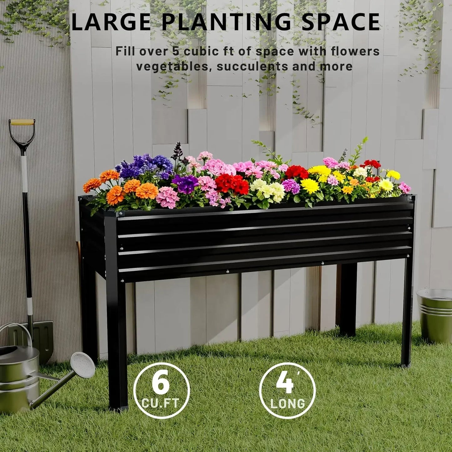 Galvanized Metal Elevated Raised Garden Bed For Outdoor Use