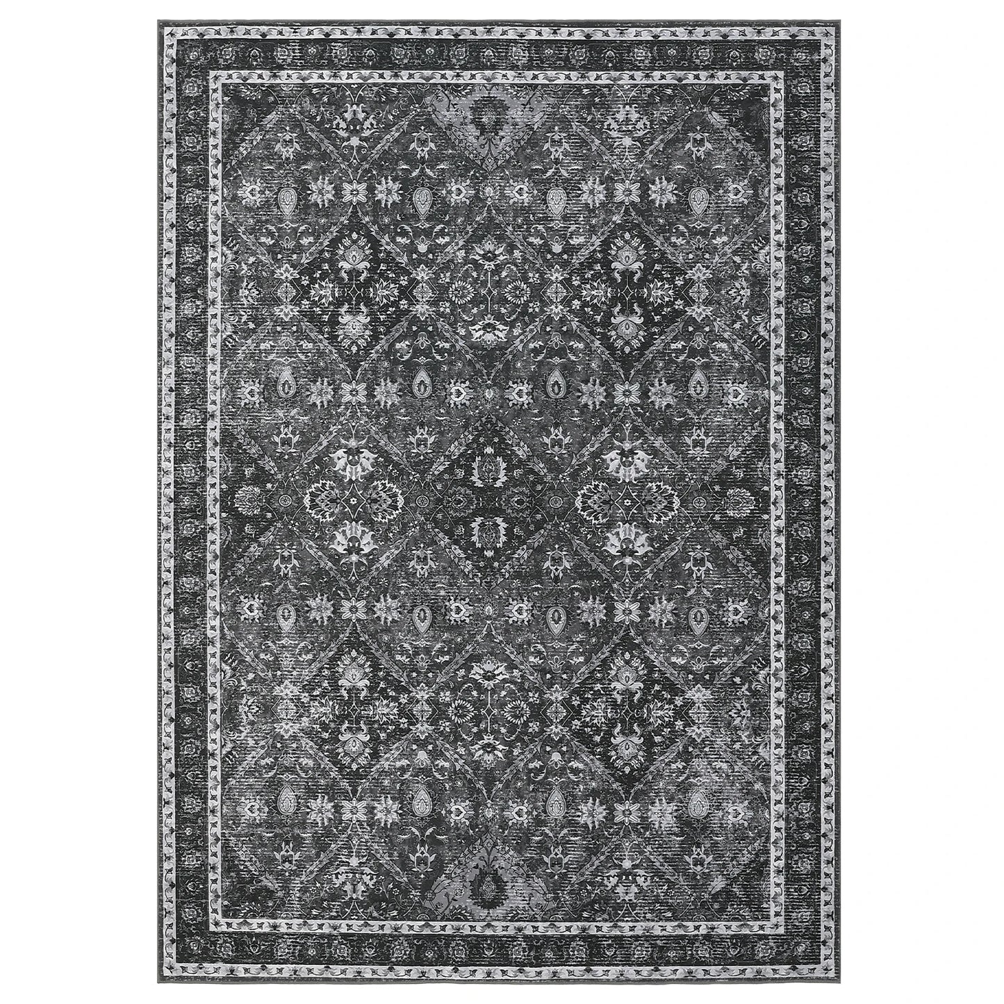 Polyester Moroccan Trellis Rug Non-Slip Stain Resistant