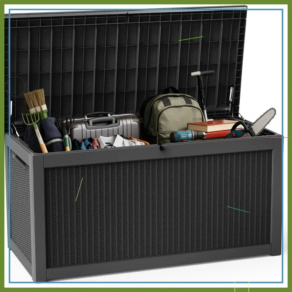 Outdoor Resin Deck Box With Lockable Lid For Cushions