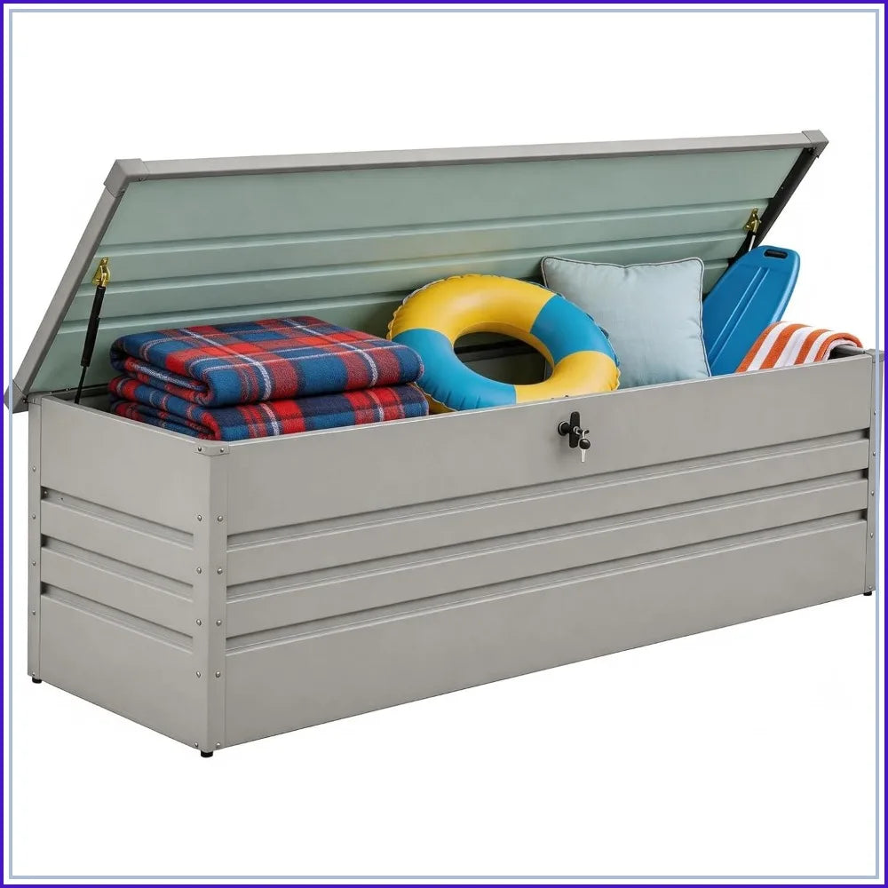 Outdoor Waterproof Metal Storage Box For Patio Tools And Gear