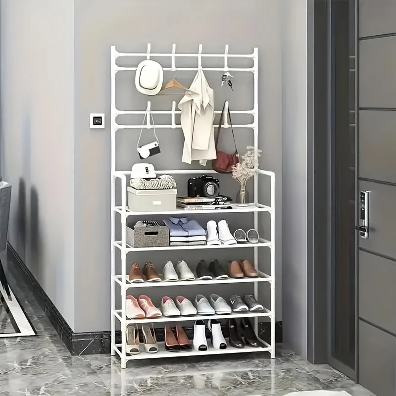 5-Layer Multifunctional Shoe And Coat Rack, Large Capacity