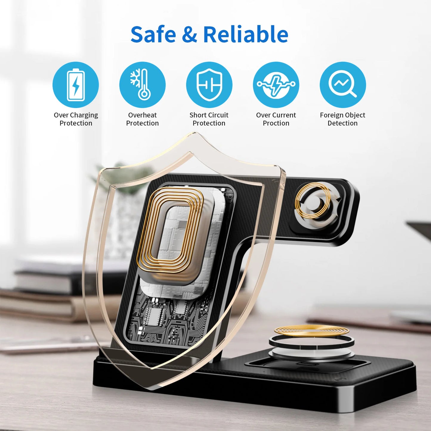 3-In-1 Magnetic Wireless Charger Station 18W Foldable