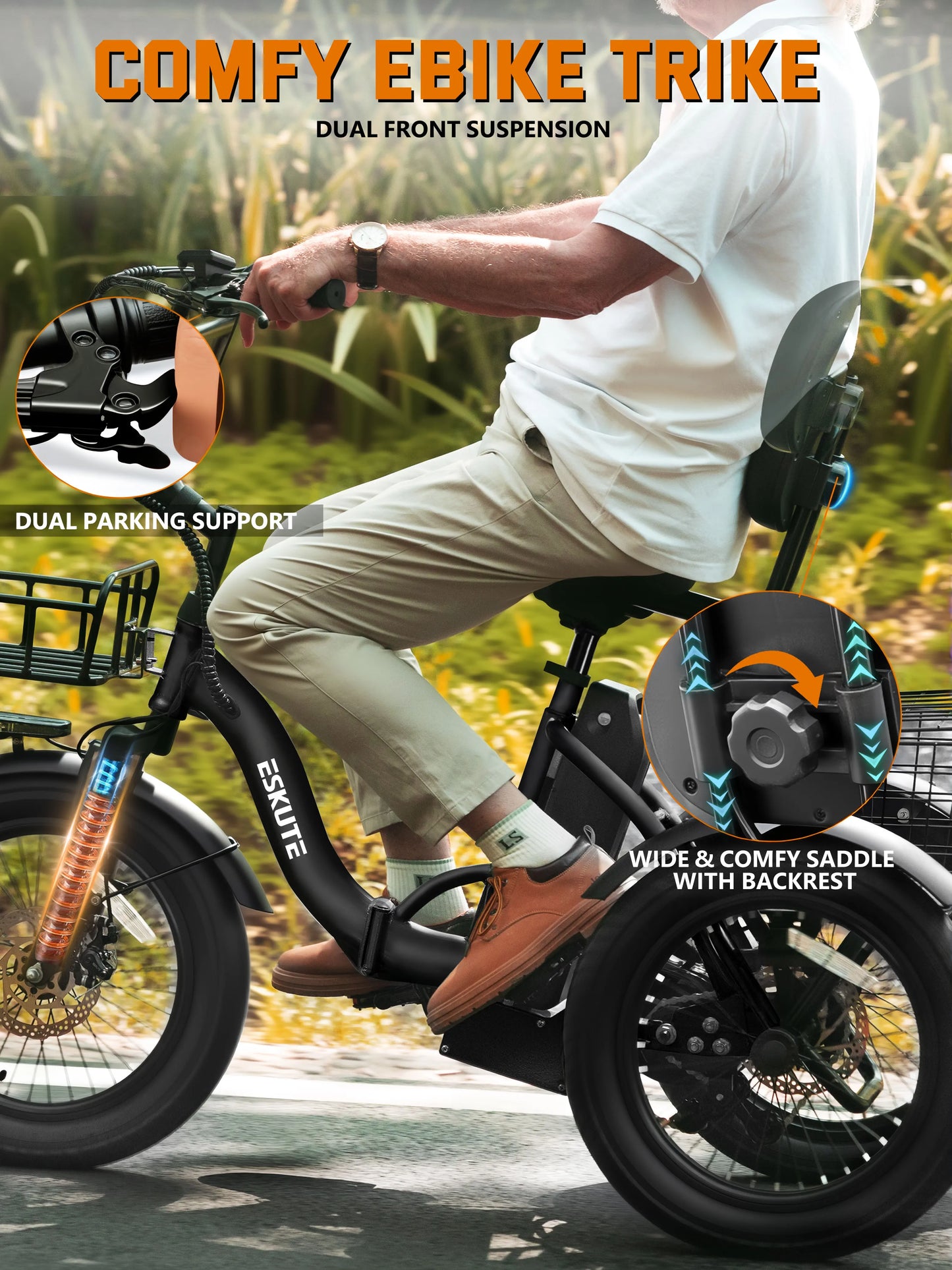 Eskute T300 Electric Trike With 1200W Motor And 624Wh Battery