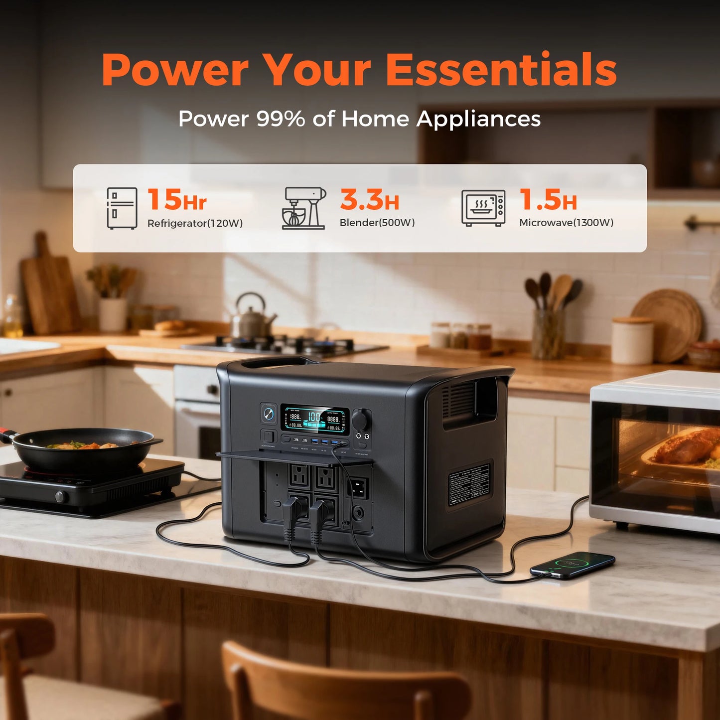 CTOLITY Outdoor Portable Power Station 1800W 2400W Fast Charge