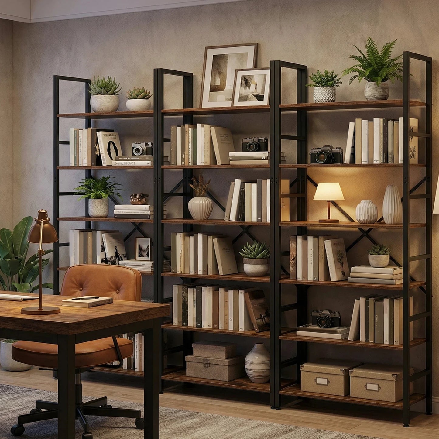 Tall Multi Tier Bookshelf Corner Organizer For Home And Garage