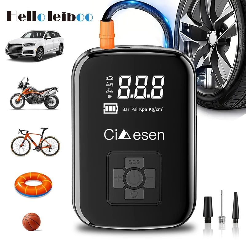 HELLOLEIBOO Car Wireless Air Pump 150 PSI Portable Tire Inflator