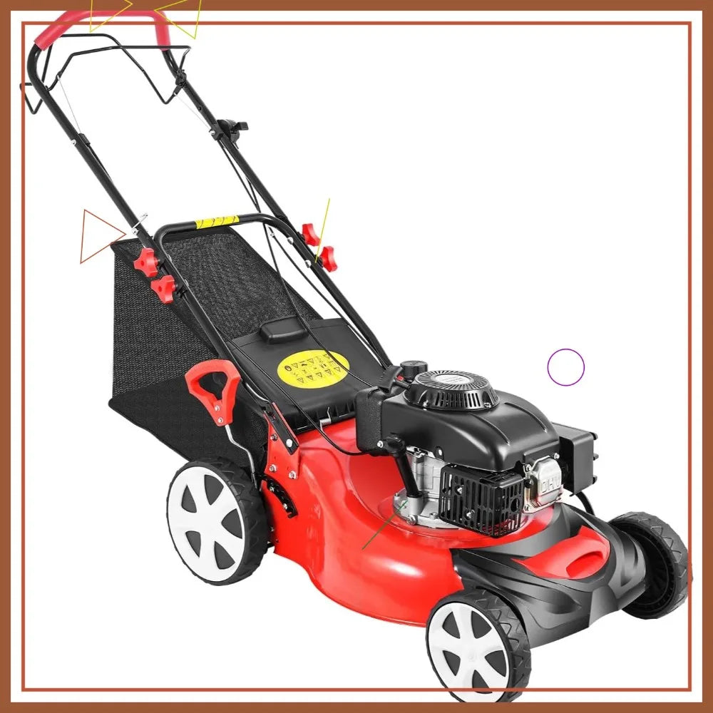 Gas Lawn Mower 140cc Self Propelled 3in1 Bag Heavy Duty