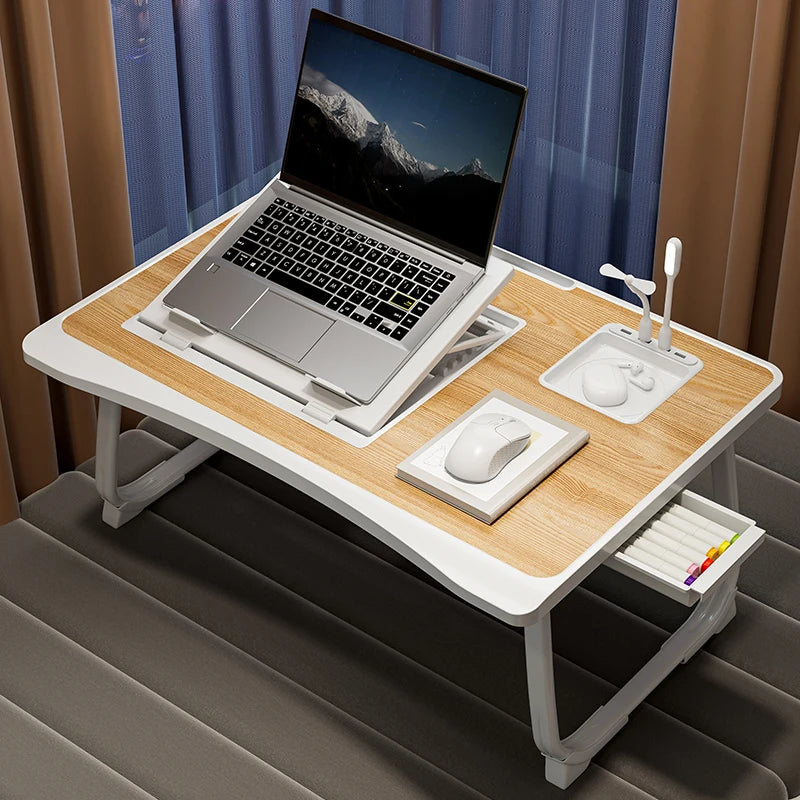 Dyj Dayika-S Foldable Laptop Desk With Drawers For Home Office