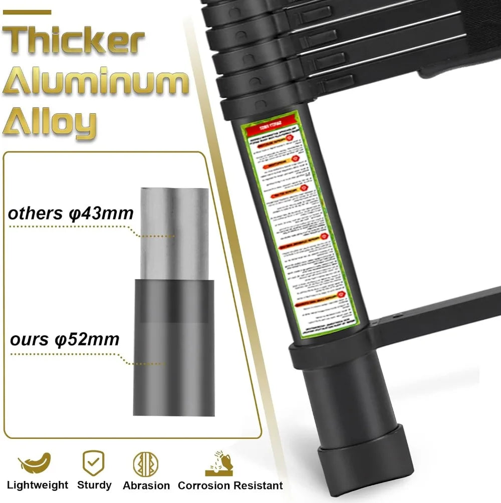 Telescoping Ladder Aluminum Portable Extension Lightweight Home Use
