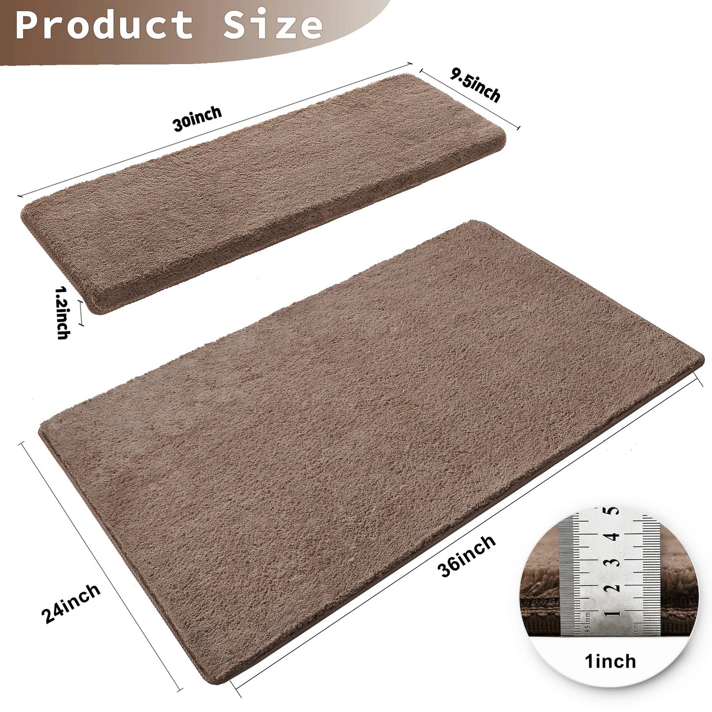 Non Slip Self Adhesive Stair Treads With Ultra Plush Carpet