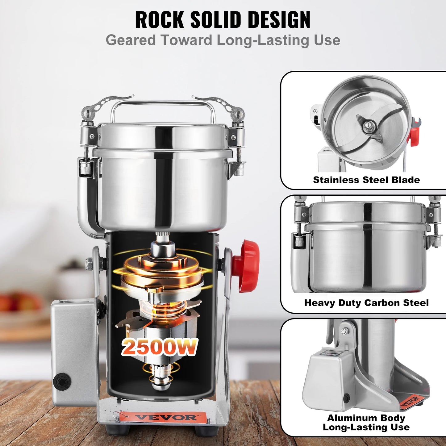 SucceBuy Electric Grain Mill Grinder 150-2500g For Dry Herbs