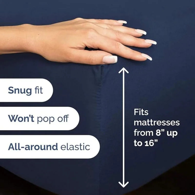 Lightweight 4 Piece Cooling Cotton Sheet Set With Deep Pockets