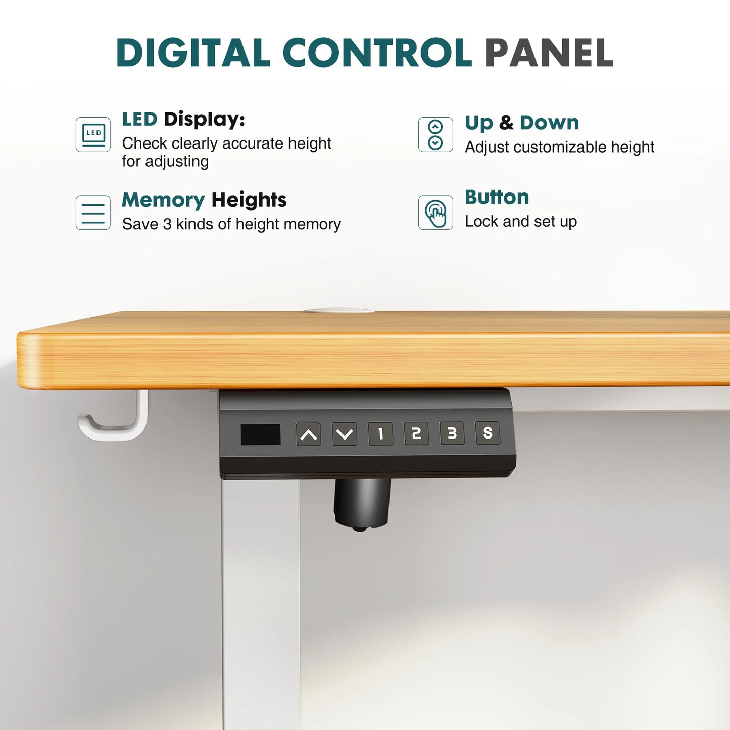 JHK Electric Adjustable Height Standing Desk Ergonomic Sit Stand Table